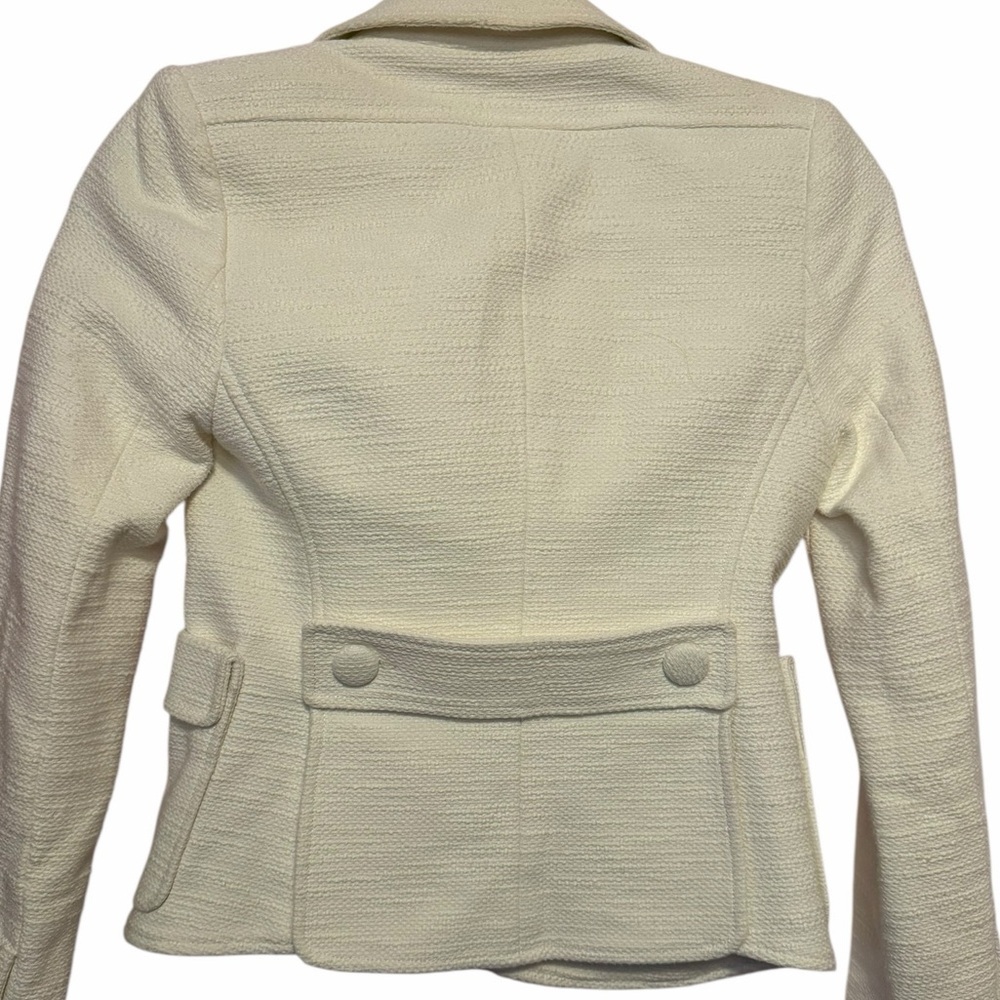 Holt Renfrew - Chic Cream Women's Blazer - Office Chic, Feminine - Size 0 - Picture 4 of 6
